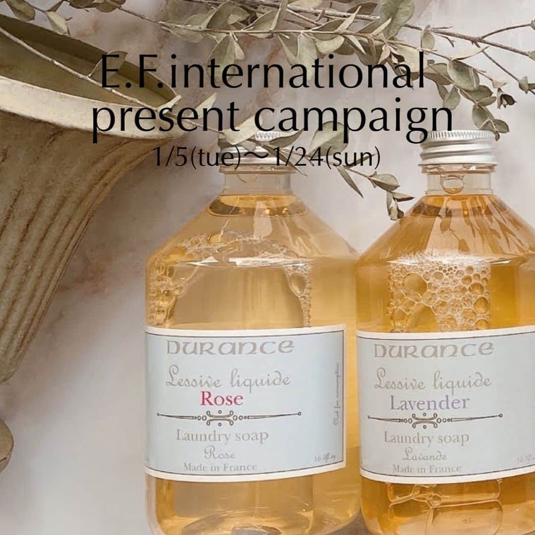 のインスタグラム：「2021 E.F.international プレゼントキャンペーン   1.  Senteur et Beaute サンタール・エ・ボーテ 「フレンチクラシック」のset ホワイトティーの香り 抽選で5名様にプレゼント   2.  DURANCE 「デュランス」 リネンケアアイテム各種と ピローミスト１本のset 抽選で5名様にプレゼント     📷E.F. フォトコンテストを開催致します〜   E.F.アイテムを使った写真を投稿しましょう♪ E.F.の取扱いアイテムであればなんでもOKです 皆さんがお持ちのE.F.商品を使った すてき写真をお待ちしております   【　応募方法　】 ①  本アカウント@e.f.internationalをフォロー （すでにフォロー済みの方ももちろん対象です)   ②E.F.アイテムが入った写真を撮影   ②  撮影した写真にハッシュタグを2つ付ける 【タグ1】#エフィと香りの暮らし 【タグ2】#フレンチクラシック または #デュランス ご希望のset、どちらか1つをお選びください。   【　応募期間　】 2021 年1月5日（火）〜1月24日（日）   【　当選者の決定と通知　】 選考期間：2021年1月25日〜1月28日 当選者の通知：1月下旬〜2月上旬予定   当選者にのみ＠e.f.internationalから ダイレクトメッセージにてご連絡致します。   【　注意事項　】 ・当選者へダイレクトメッセージ送信後 7日間以内にご返信頂けない場合 当選無効となりますのでご注意ください。 ・投稿の非公開設定をONにされている方は 応募の対象になりませんので、ご注意ください。 ・応募いただきました写真は当選の有無に関わらず 弊社のホームページ等で掲載させていただく場合が ございます。あらかじめご了承ください。  @durance_france  @senteur.et.beaute  #effie#efinternational #durance #senteuretbeaute #デュランス#サンタールエボーテ#ランドリー#フレグランス#石鹸#ボディケア#リキッドソープ#ファブリックミスト#ハンドクリーム#海外コスメ#コスメ好き#コスメ好きな人と繋がりたい #香り#香り好き#香りのある暮らし#香りのある生活 #丁寧な暮らし#ピローミスト#プレゼントキャンペーン#フォトコンテスト#フォトコンテスト開催中 #プレゼントキャンペーン実施中」