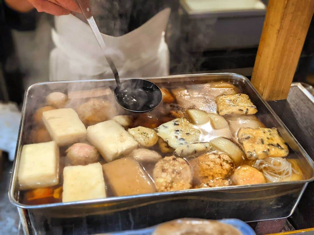 天本正通 のインスタグラム：「田中六五とおでん🍢最高🤤 #中洲屋台紀文  #田中六五」