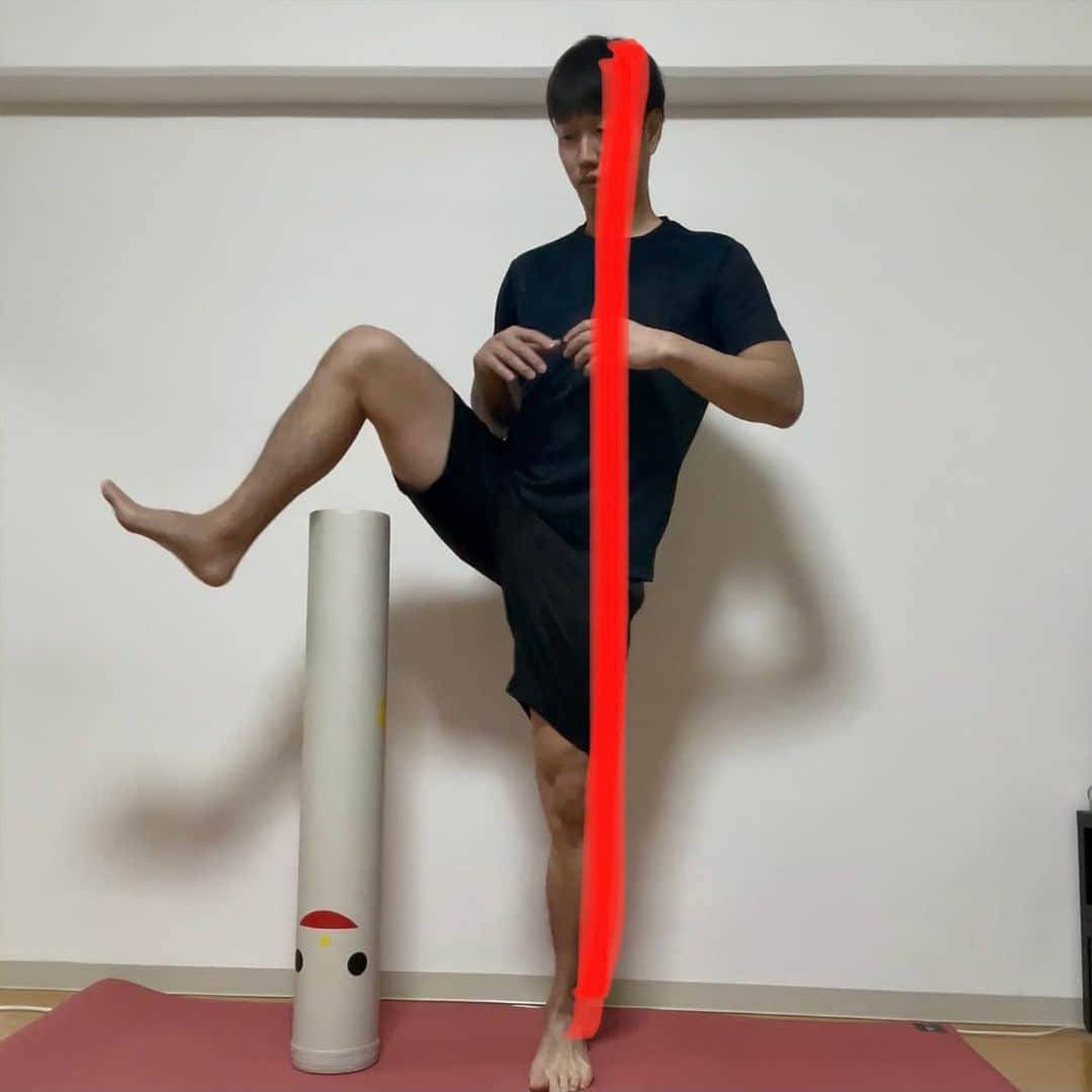 仲摩匠平さんのインスタグラム写真 - (仲摩匠平Instagram)「【Hip joint workout】 ●体幹の軸を整えながら股関節の可動域を高めるトレーニング 1.身体の横にストレッチポールを置く（※高さは自分で調整してください） 2ストレッチポールを前後にまたぐ　10往復  頭から軸足まで真っ直ぐ立つ。 前後にぶれたり、身体を開きすぎたりしない。  やっている最中は常に力が入った状態で、コントロールし続ける。  今回はストレッチポールを置いたが、高さよりも正確にできる高さを選ぶ。  このトレーニングは、バスケットボールのみならず動作をスムーズにするのに必要な要素となってくる。 ・ ・ #お家トレーニング #トレーニング #training #股関節 #hipjoint #hipup #core #体幹トレーニング #可動域 #rangeofmotion #アスリート #athlete #bodybuilding #fitness #homeworkout」1月3日 11時22分 - shoheinakama