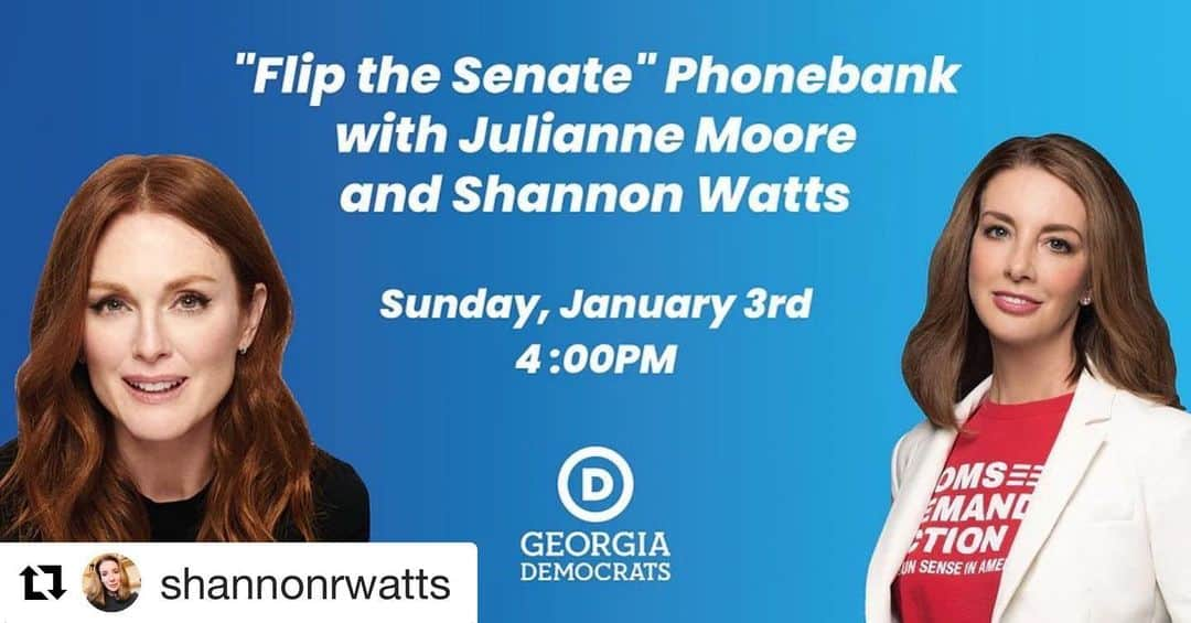 ジュリアン・ムーアさんのインスタグラム写真 - (ジュリアン・ムーアInstagram)「Join me and @shannonrwatts on Sunday, January 3, at 4 pm ET to call voters in Georgia and help flip the Senate! Sign up using the link in bio. #georgia #momsdemandaction」1月3日 13時09分 - juliannemoore