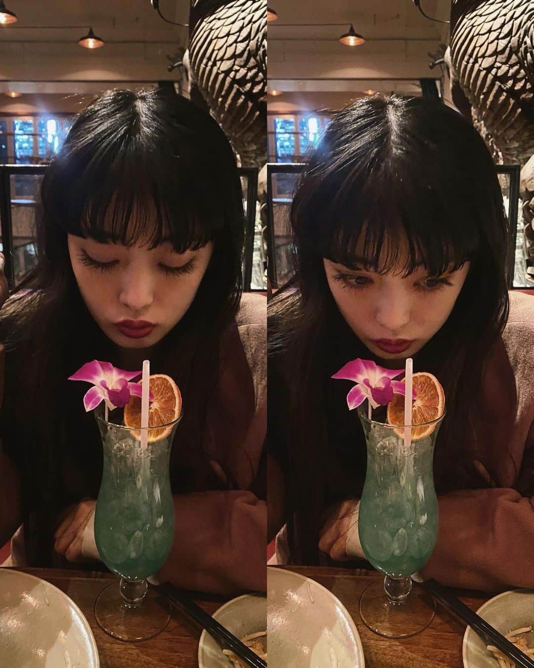 セナのインスタグラム：「2020年も沢山ありがとうございました❤️ . . . . . . . . . . . . . . . . . . . . . . . . . . . . . . . . . . . . . . . . #黒髪ロング #黒髪 #ロングヘア #スーパーロングヘア #スーパーロング #ストレートヘア #赤リップ #ワイドバング #ぱっつん前髪 #ロングヘアアレンジ #used #mac #サロモ #サロンモデル  #ootd #撮影モデル #作品撮り #作品撮りモデル #作撮り #ootd4nylonjp #オン眉 #selfie #古着 #streetfashion #古着コーデ #古着女子 #セナ #自撮り #ootdfashion #streetstyle」