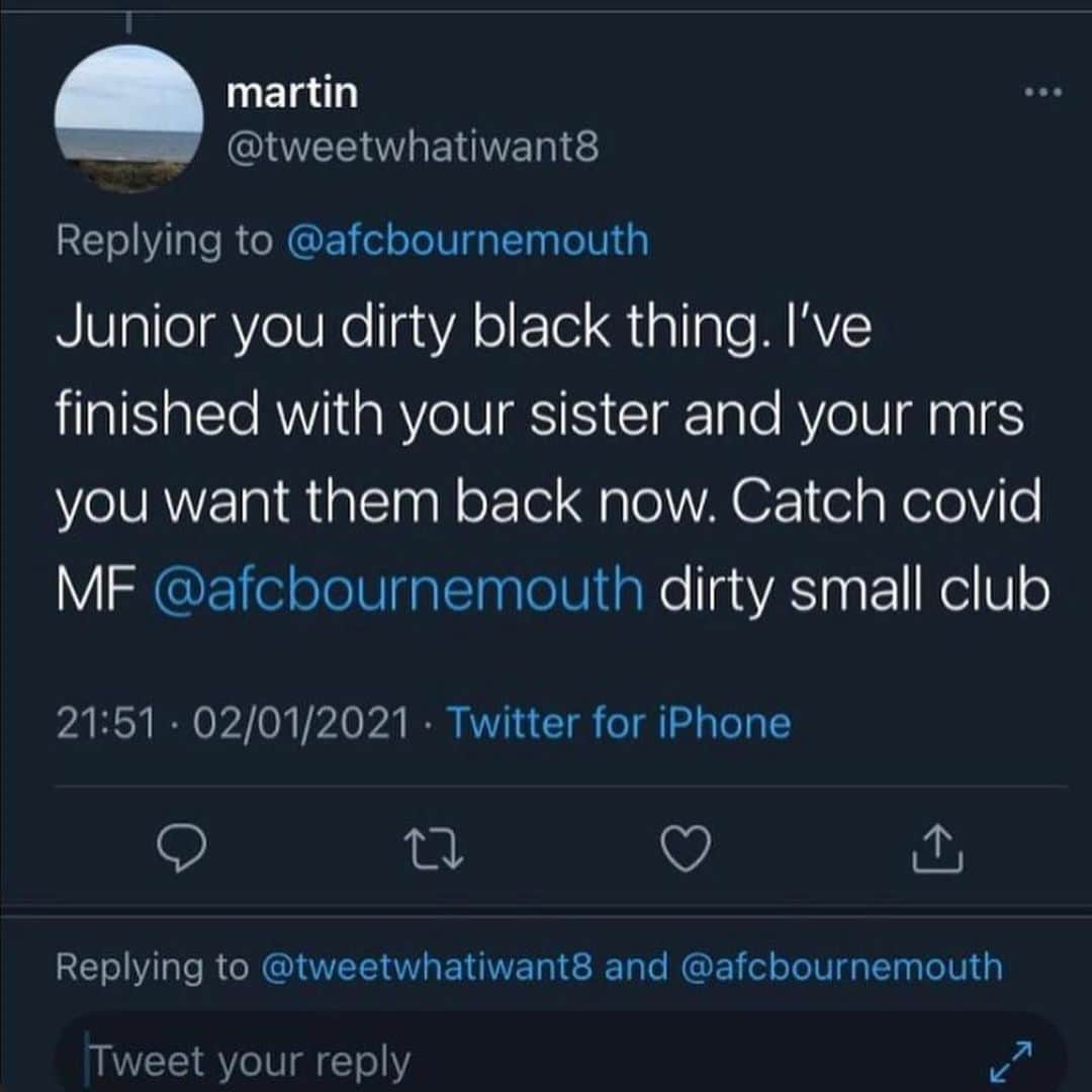 アントン・ファーディナンドのインスタグラム：「Within the first few days of 2021 we see racism on social media @efl @kickitout @england  @twitter what are you gonna do about these disgusting messages?? @juniorsatanislas I support you!✊🏻✊🏼✊🏽✊🏾✊🏿」