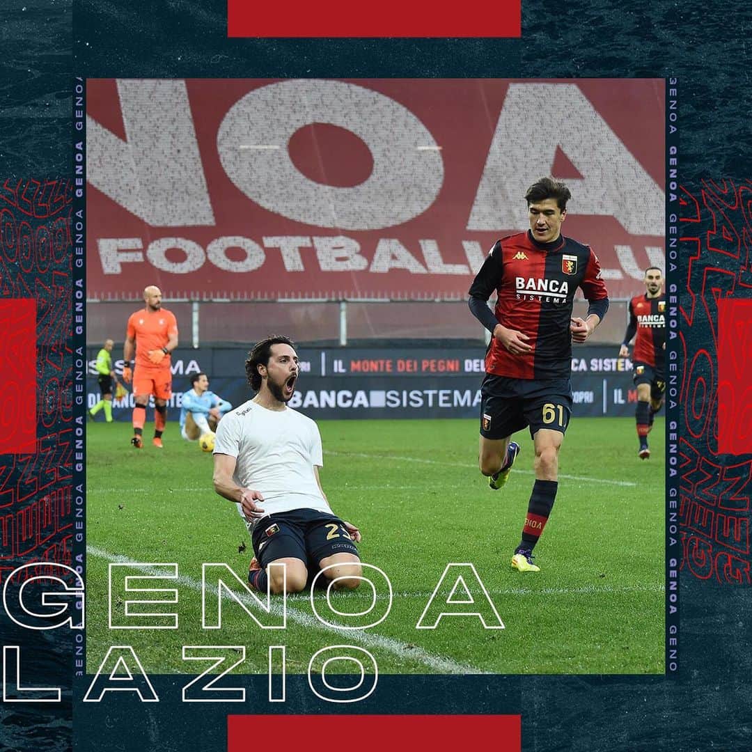 ジェノアCFCさんのインスタグラム写真 - (ジェノアCFCInstagram)「🔴🔵 #GenoaLazio 1️⃣-1️⃣  ⚽️ Grande secondo tempo del Grifone, che risponde con Destro al vantaggio della Lazio e porta a casa un punto prezioso.」1月4日 1時00分 - genoacfc