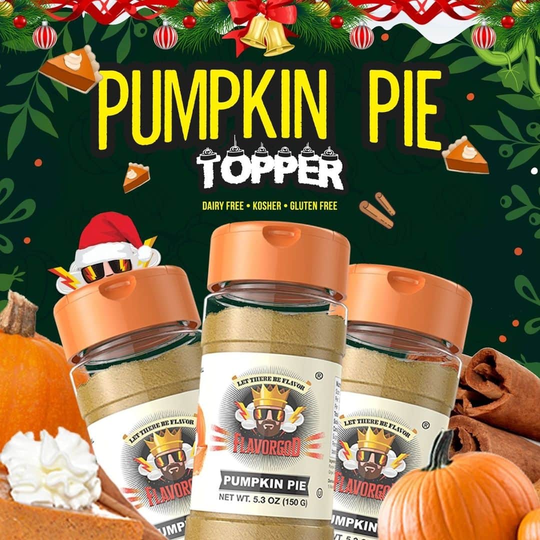 Flavorgod Seasoningsさんのインスタグラム写真 - (Flavorgod SeasoningsInstagram)「Flavor God Pumpkin Pie Topper🎃⁠ -⁠ This one was fun for me because I wanted to capture a taste of the holidays and turn it into a year-round flavor. My Pumpkin Pie Seasoning uses Honey, Cinnamon, Ginger, and Nutmeg to create the perfect balance of sweet yet spicy. It is perfect as a topper on desserts like cookies and cakes but also makes an excellent sweetener for coffee or in oatmeal, smoothies, and other drinks. It can also add the perfect complementary flavor to your favorite roasted vegetables or sides. Let's make Pumpkin Pie something we can eat all year long!⁠ -⁠ Shop Now!⬇⁠ Click link in the bio -> @flavorgod  www.flavorgod.com⁠ ⁠」1月4日 4時01分 - flavorgod