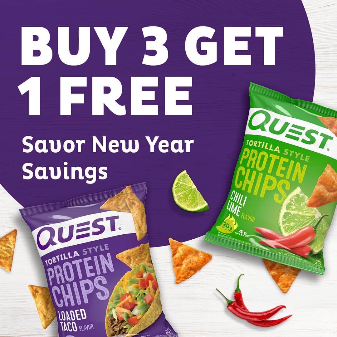 questnutritionさんのインスタグラム写真 - (questnutritionInstagram)「TODAY ONLY! 🚨 Buy three boxes of Quest Protein Chips, get one box FREE - QuestNutrition.com  Add all four boxes to your cart at checkout to get this sweet deal. Go go go! #OnaQuest」1月4日 4時44分 - questnutrition