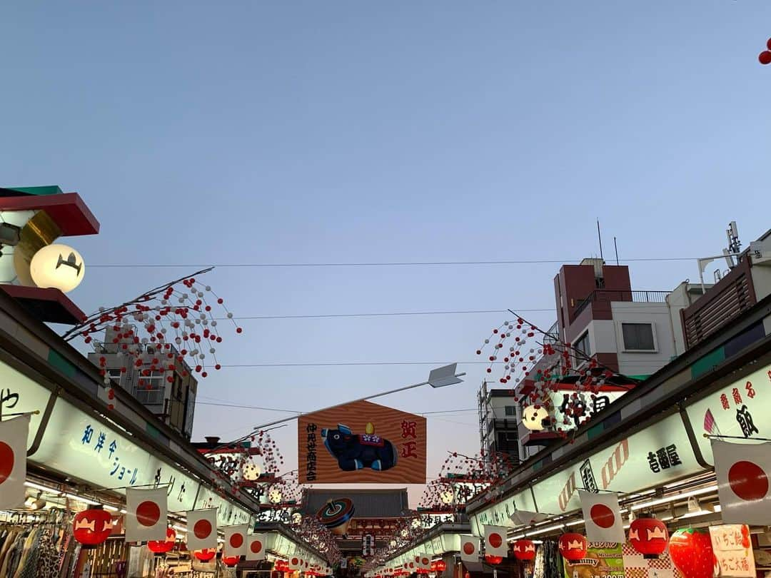 蒼乃茜さんのインスタグラム写真 - (蒼乃茜Instagram)「お正月にしか見られない光景🎍  皆さんお正月はどう過ごしましたか？ 今日から仕事始めの人が多いはず。  焦らず、ぼちぼち行きましょか✌  #賀正 #浅草 #初詣 #雷門 #丑年 #お正月 #お正月飾り #元旦 #今年もよろしくお願いします #2021年 #スタート #寒い #健康第一 #過ごせますように #屋台 #ぼちぼち #いきましょ #asakusa #raimon #cold #health #everyday #stall #start #happy #congrats #job #follow #followｍe #夕暮れ」1月4日 13時15分 - aono_akane