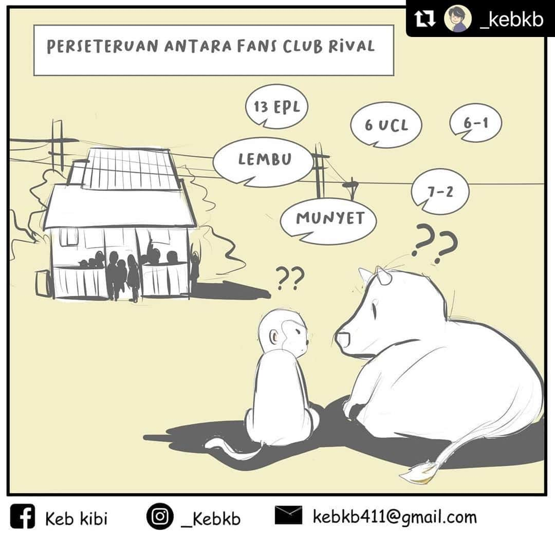 Koleksi Komik Malaysiaさんのインスタグラム写真 - (Koleksi Komik MalaysiaInstagram)「#Repost @_kebkb with @make_repost ・・・ Karenah penyokong bola sepak kalau nak cerita mmg tak kan habis. Tapi jangan disebabkan bola kita bermasam muka dengan org  lain  #komikmalaysia #gengkomikmalaysia #komiklawak #komikbola #komik #bolasepak #liverpool #thesukan #manchesterunited #ggmu #ynwa #harimaumalaya #ligamalaysia #epl #tottenham #barcelona #selangor #kedah #zoro #arsenal #realmadrid」1月4日 8時51分 - tokkmungg_exclusive