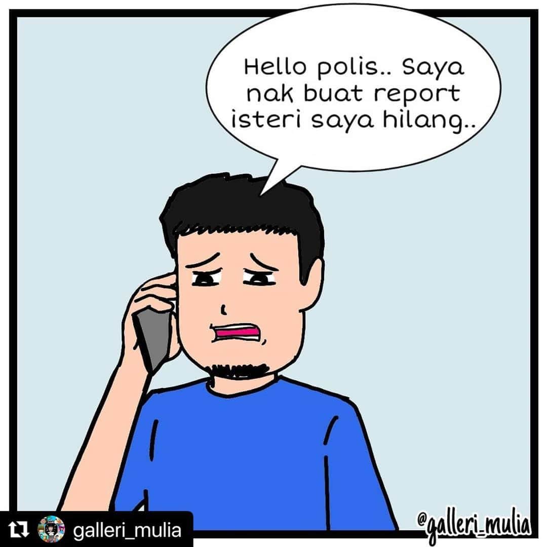 Koleksi Komik Malaysiaさんのインスタグラム写真 - (Koleksi Komik MalaysiaInstagram)「#Repost @galleri_mulia with @make_repost ・・・ Isteri hilang!!  . Kepada anda yg sedang mencari jodoh, boleh ke website baitulmuslim.com. InshaAllah, dah ramai pasangan yang dah bertemu jodoh di sana. Jom follow ig @baitulmuslim, banyak poster2 menarik yang dikongsikan.」1月4日 10時58分 - tokkmungg_exclusive
