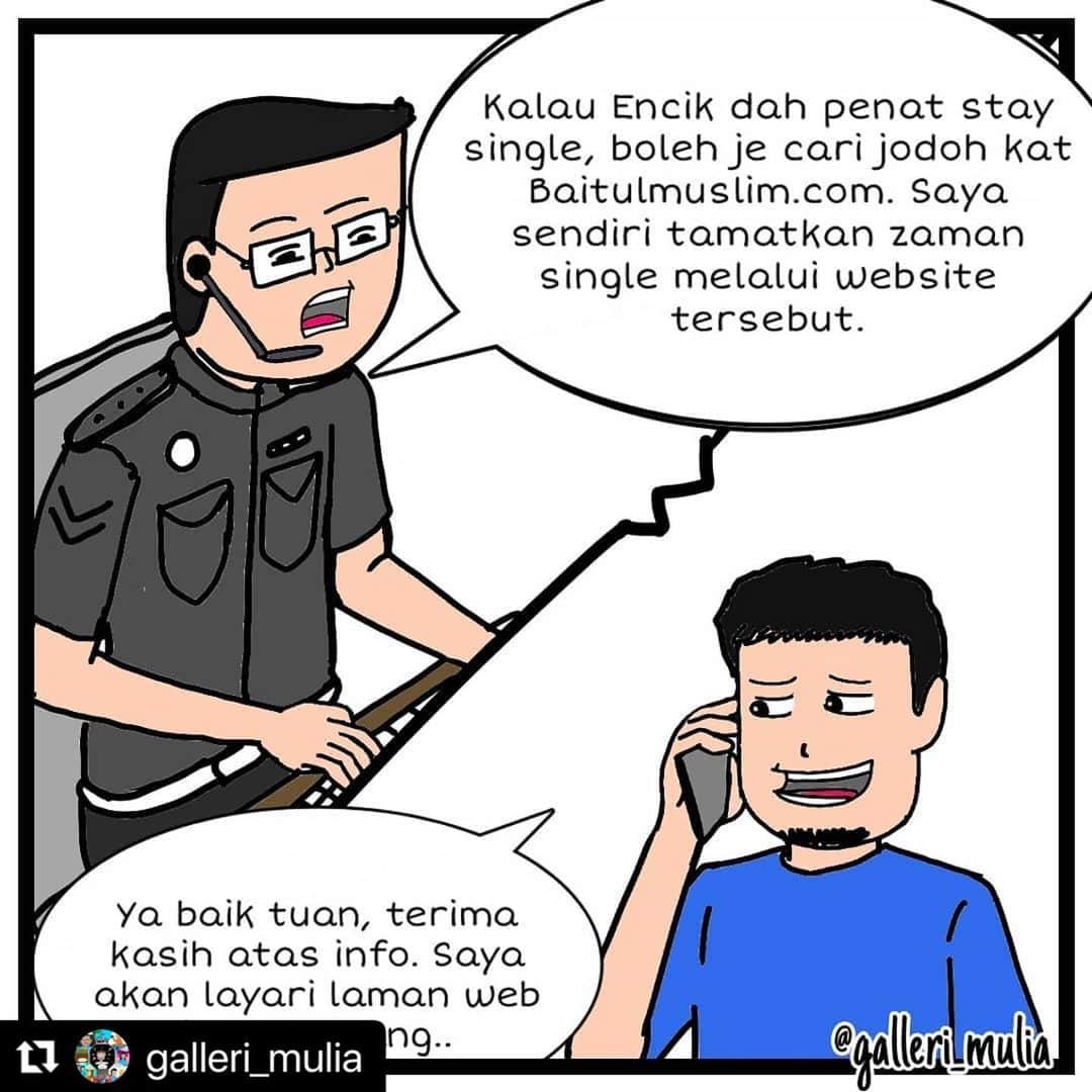 Koleksi Komik Malaysiaさんのインスタグラム写真 - (Koleksi Komik MalaysiaInstagram)「#Repost @galleri_mulia with @make_repost ・・・ Isteri hilang!!  . Kepada anda yg sedang mencari jodoh, boleh ke website baitulmuslim.com. InshaAllah, dah ramai pasangan yang dah bertemu jodoh di sana. Jom follow ig @baitulmuslim, banyak poster2 menarik yang dikongsikan.」1月4日 10時58分 - tokkmungg_exclusive