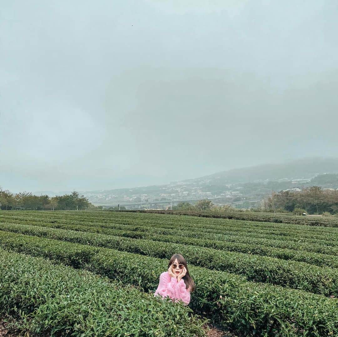 郭圈圈さんのインスタグラム写真 - (郭圈圈Instagram)「本來想去大湖採草莓🍓結果下雨了☔️改去 #銅鑼茶廠 🍃 就算是雨天也別有一番風味💚 - 裡面環境很舒適，平日人也不多～🎫入廠券$100，可以抵消費唷！除了茶點、茶、咖啡，也有賣正餐！（也可以買茶葉回去） - 外面就是一大片綠油油的茶葉～還可以看著遠方的火車經過，還蠻愜意的☺️ 這裡也很適合當下雨天的備案👍🏻天氣好的時候來應該氛圍會很不同！ - 🏠苗栗縣銅鑼鄉九湖村132-16號 - 是說我原本搭這套是要去採草莓的😂主題：草莓牛奶🍓 搭茶葉好像也不錯😝 全身穿搭 @marumaru_lea_official  . . . . . . #苗栗景點 #銅鑼 #銅鑼景點 #銅鑼茶廠🍃 #miaolitravel #miaolifood #miaolicafe #miaolicounty #苗栗縣 #苗栗縣景點 #苗栗旅遊 #taiwantrip #taiwan #lea_outfit #圈圈去苗栗」1月4日 21時12分 - helloiamlea