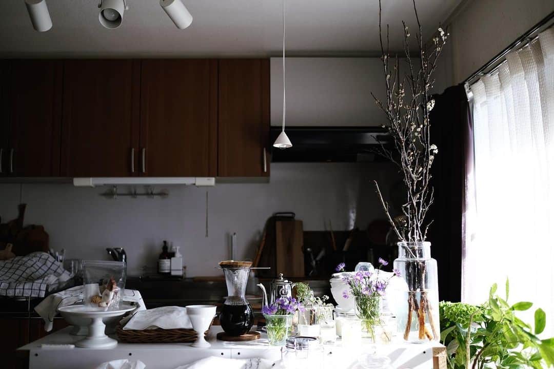 maggydaisyのインスタグラム：「_  明るい時間に珈琲を淹れられる幸せも今日まで☕︎ またまた宣言が出そうで、明日からが不安。。。  #coffee #coffeetime #黒川登紀子 #濱岡健太郎 #田中直純 #花のある暮らし」