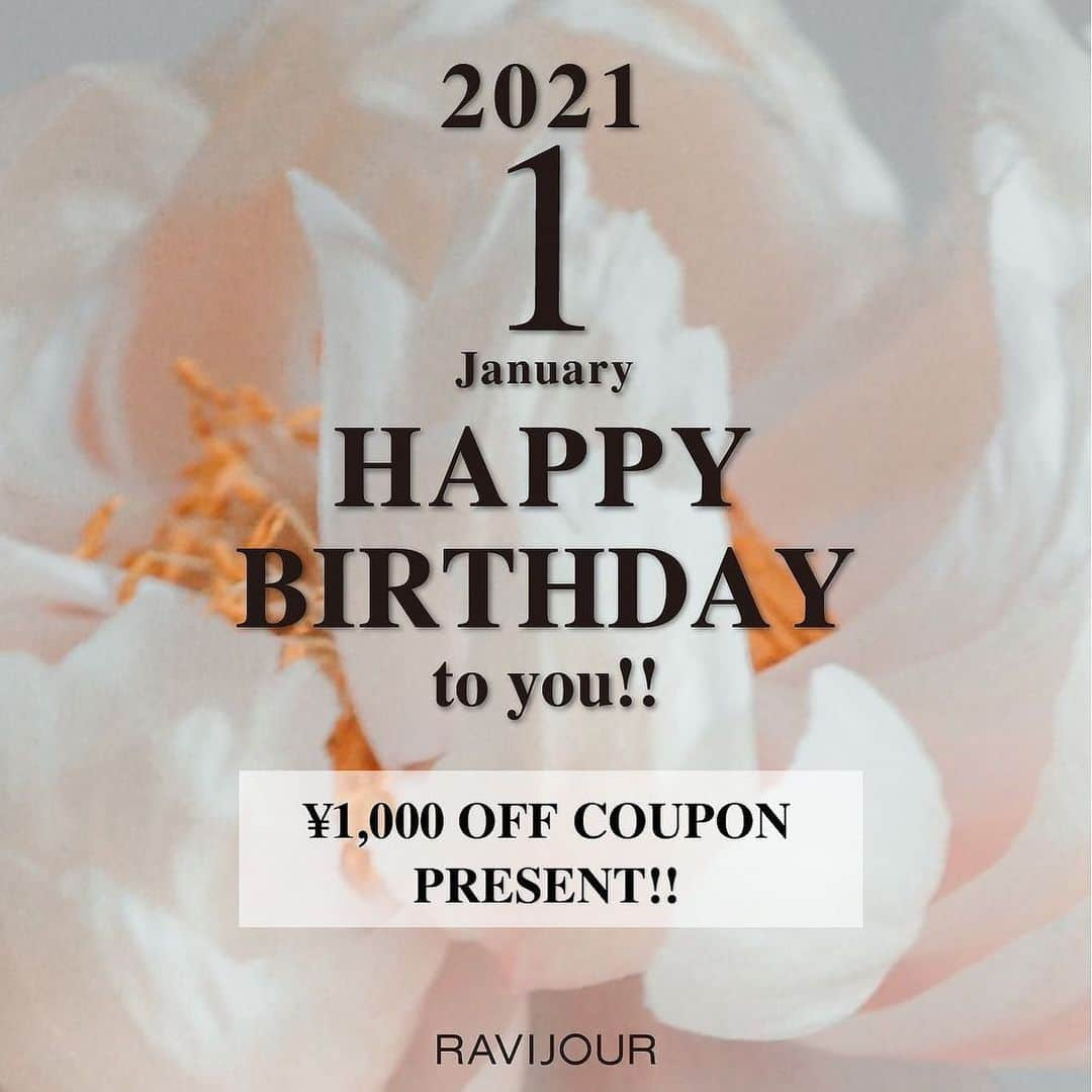 Ravijour渋谷109店のインスタグラム：「#SHOPNEWS  _ 1月がお誕生日のお客様限定！ ブラorルームウェアを ご購入して頂くと ¥1,000OFFキャンペーン♡ _ 今期の新作も対象となります。 ・1月末までのご利用になります ・お一人様につき一回のみ使用可能 ※ご利用の際は生年月日が ご確認出来るものをお持ち下さい。 _ 是非この機会にお越しくださいませ♡ Staff一同お待ちしております。 _ #RAVIJOUR #ravi_shibuya #Shibuya109 #birthdaycoupon #ラヴィジュール」