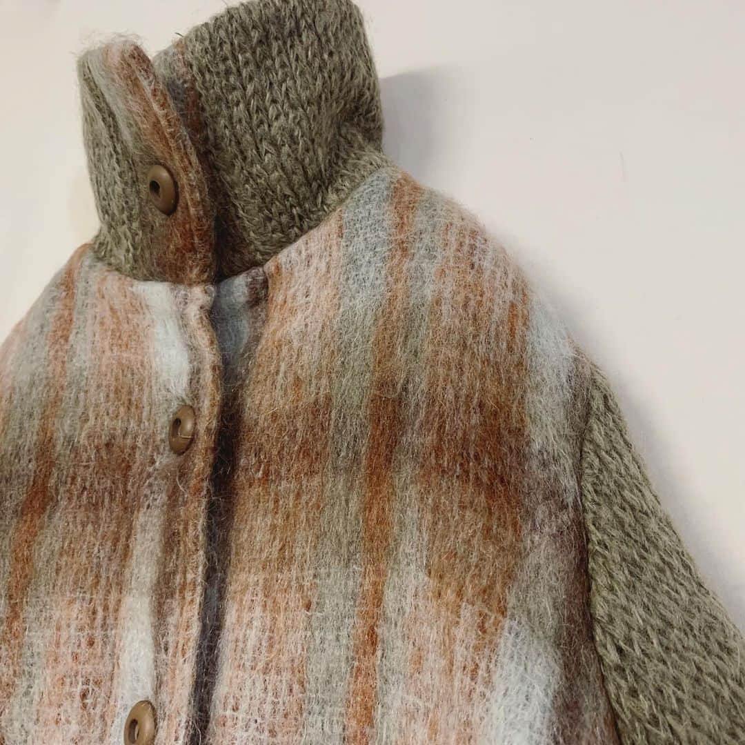 i nouさんのインスタグラム写真 - (i nouInstagram)「. SOLD.  plaid  mohair knit blouson #inou_vintageclothing」1月4日 14時02分 - inou_vintageclothing