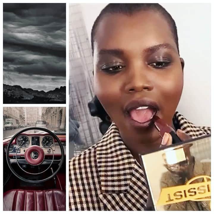 JO BAKERのインスタグラム：「N Y K H O R • P A U L 🇸🇩 Sudanese stunner ... #nykhorpaul with subtle drama smoked eyes and a muted #oxblood matte sheer lip!!  Foundation #khartoum @narsissist Lip #blackberry @bobbibrown  Model @nykhor  Hair @robsalty  Makeup by me #jobakermakeupartist」