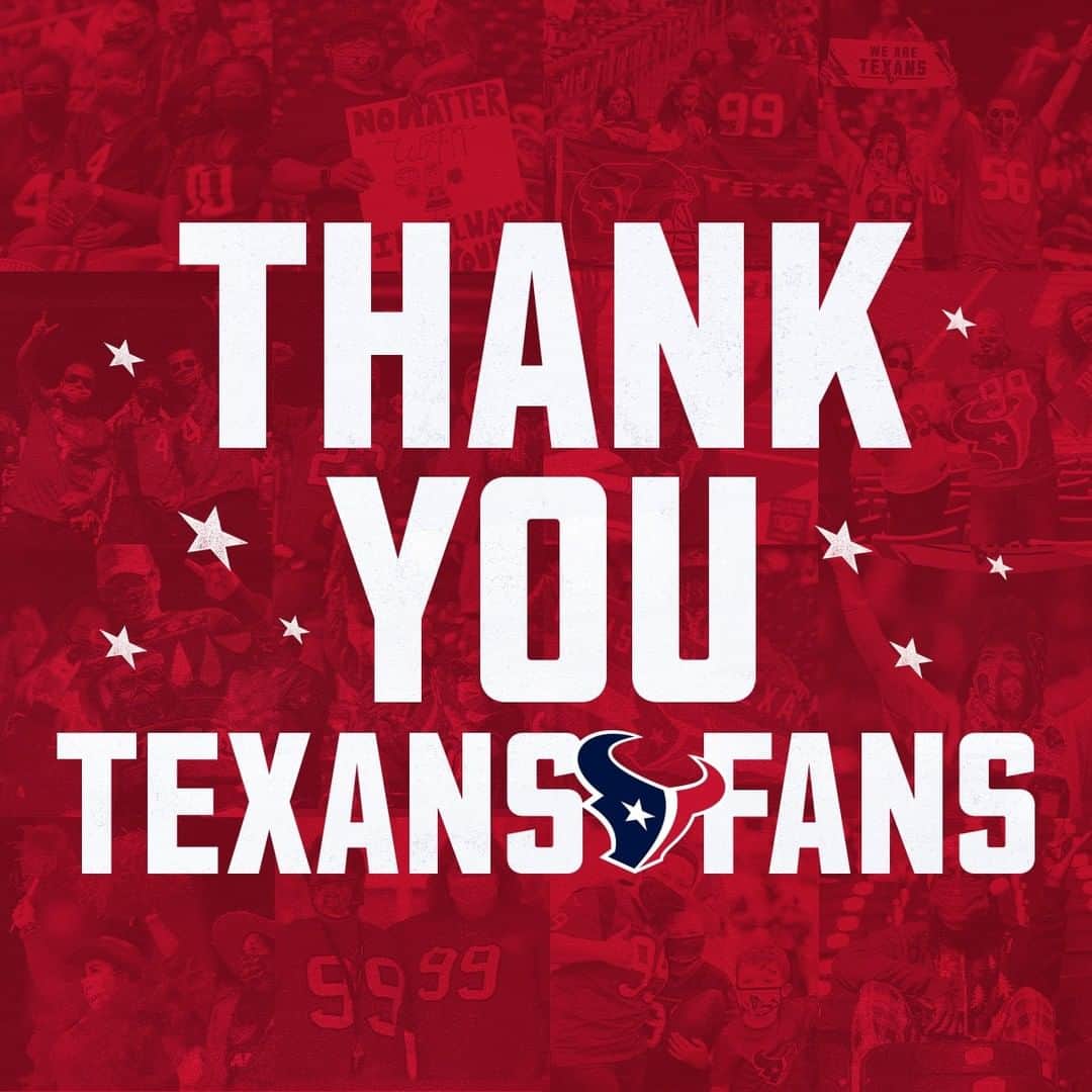ヒューストン・テキサンズさんのインスタグラム写真 - (ヒューストン・テキサンズInstagram)「#Texans fans, thank you for all of your support this season.    #WeAreTexans」1月4日 22時30分 - houstontexans