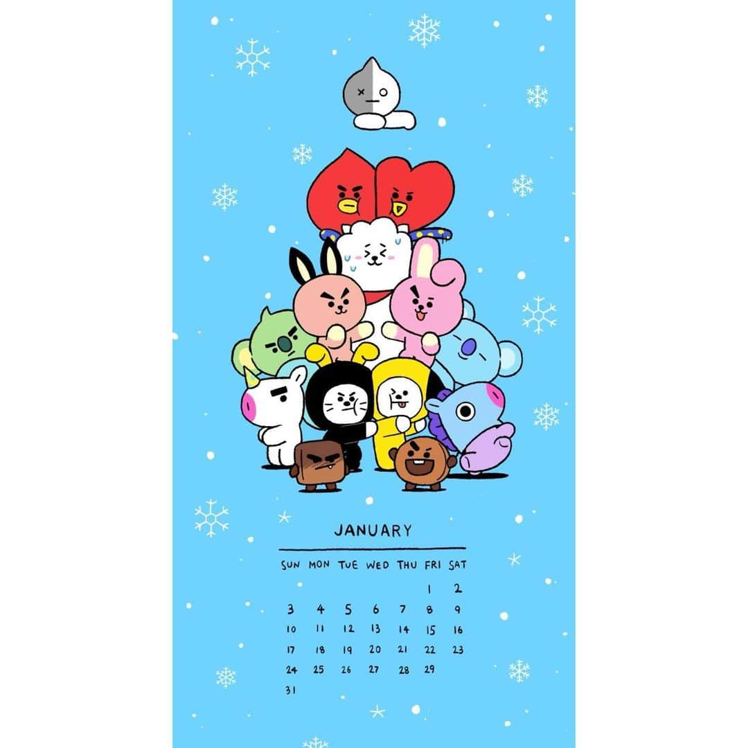 BT21 Stars of tomorrow, UNIVERSTAR!さんのインスタグラム写真 - (BT21 Stars of tomorrow, UNIVERSTAR!Instagram)「Feels like it'll be a special month already. ✨  Check out our Instagram story to download!  #BT21 #AT21 #Janurary #Calendar #Wallpaper」1月4日 18時00分 - bt21_official