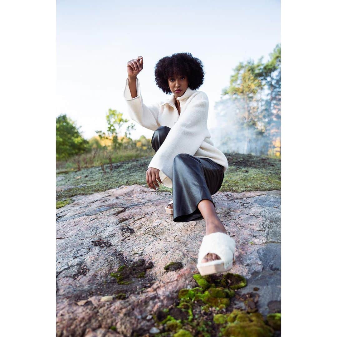 テーリポルキのインスタグラム：「2021, we are so ready ✨💥  Photo: @pallasliivia Style: @noonasten Muah: @mariasrtistry Model: @luuleyas @asyouareagency Leather pants from @marimekko ⠀⠀⠀⠀⠀⠀⠀⠀⠀ #TERHIPÖLKKI #terhipölkkistore #finnishdesign #sustainable #footwear」