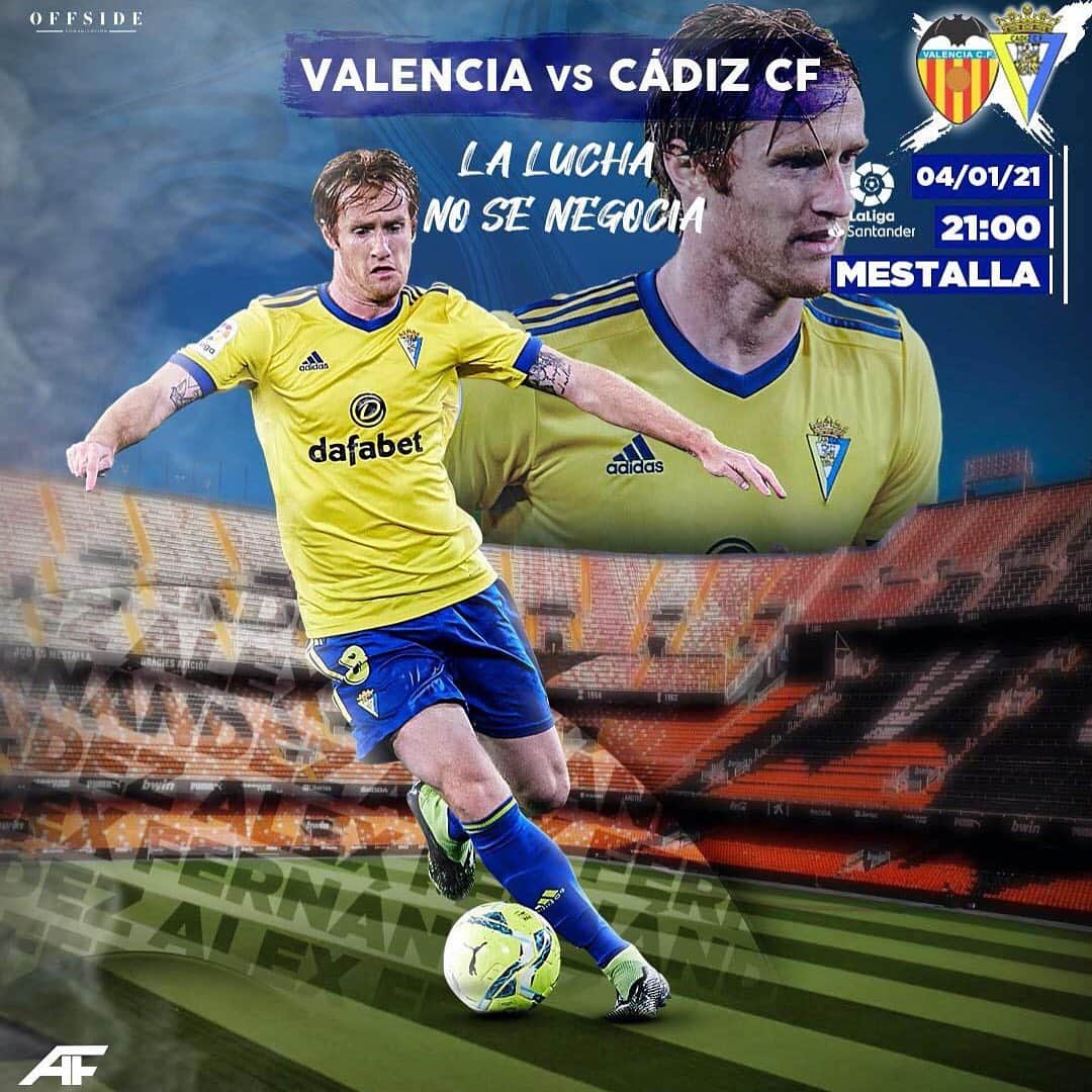 アレハンドロ・フェルナンデス・イグレシアスのインスタグラム：「Gran partido ante un gran rival, vamos Cádiz! 💛💙  #mehandichoqueelamarillo #AF8」