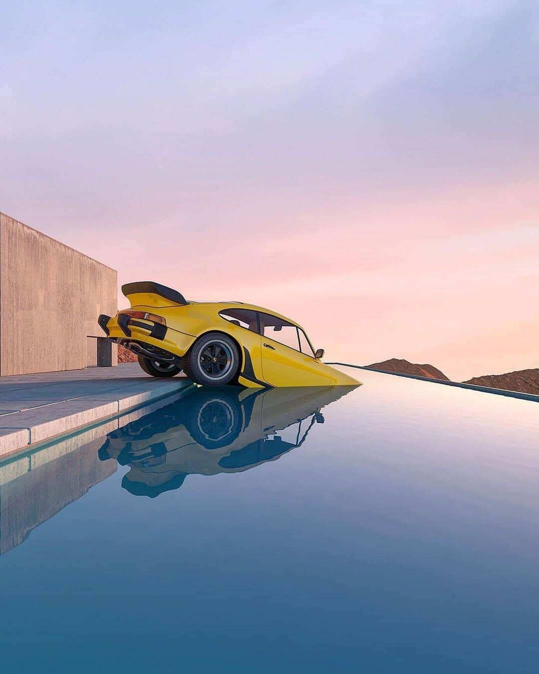 Porscheさんのインスタグラム写真 - (PorscheInstagram)「Dream scenes with @chrislabrooy. Using the 911 as his muse, the CGI artist boldly dresses the sports cars in curious costumes and places them in unexpected situations, to wacky and mind-bending results.」1月4日 20時46分 - porsche