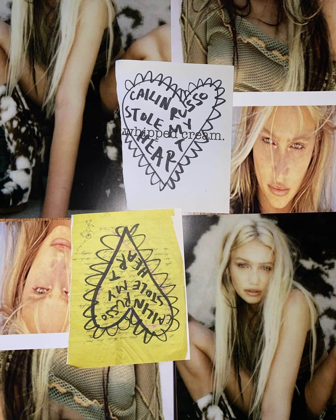 ケイリン・ルッソのインスタグラム：「Shipping out posters today + adding a little note on top of “unseen love letters” 🥺 CR stole my heart」