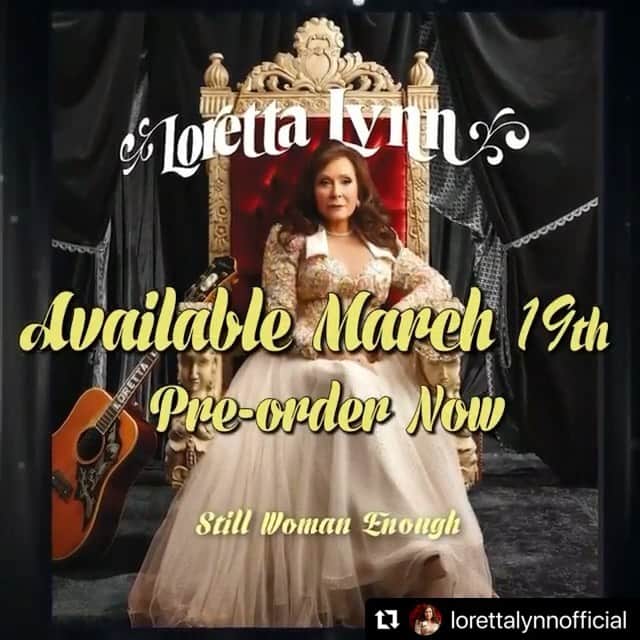 キャリー・アンダーウッドのインスタグラム：「I’m so honored to be a part of the new album from the one-and-only @lorettalynnofficial! #StillWomanEnough @reba ・・・ #Repost @lorettalynnofficial ・・・ I told y'all I had some new projects coming your way. I am very excited that my new album, "Still Woman Enough" is available to pre-order now! Out March 19, the album is a celebration of women and 4 amazing women joined me on these new songs, @reba , @carrieunderwood , @missmargoprice , @thetanyatucker . Cant wait for ya'll to hear it! 2021 is looking better already! I hope you'll pre-order it today! #stillwomanenough #idontretire #keepgoing #womenofcountry #forthegirls」