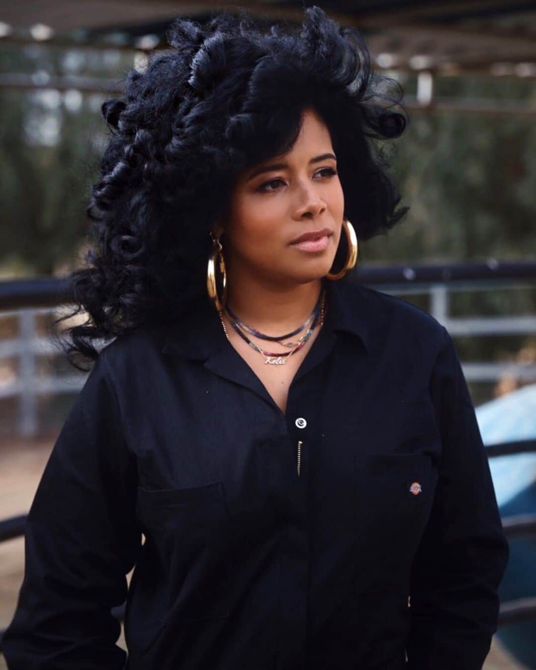 ケリスのインスタグラム：「Farm fashion just got a little bit fresher. Jumpsuit by @dickies, hair by @maishaoliver, earrings @sisterlovemjb styling by yours truly. Something special coming soon, my loves. Stay tuned ✨」