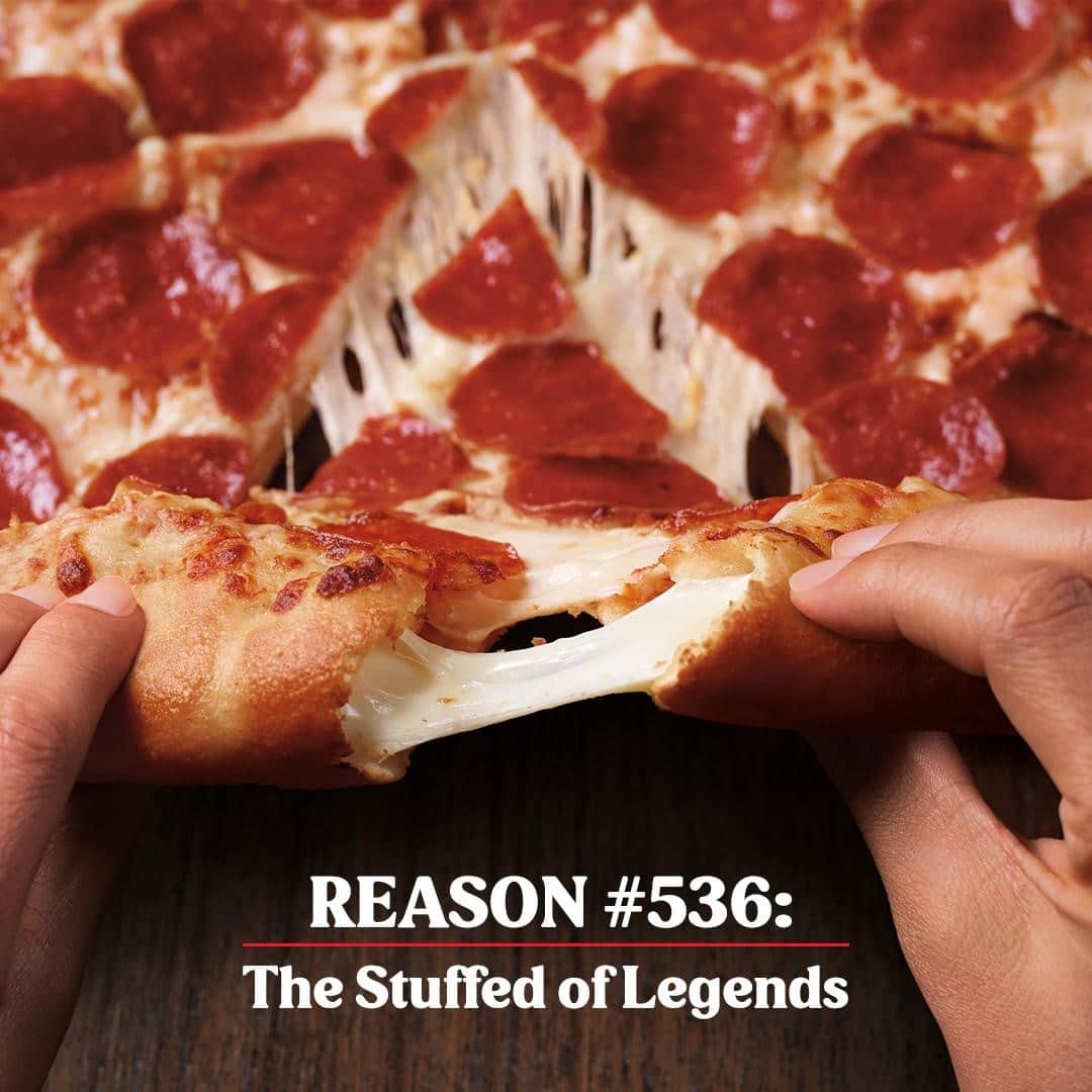 Pizza Hutのインスタグラム：「The most iconic cheese pull of all time? The Original Stuffed Crust® of course. Just another reason why No One OutPizzas The Hut 🍕.」