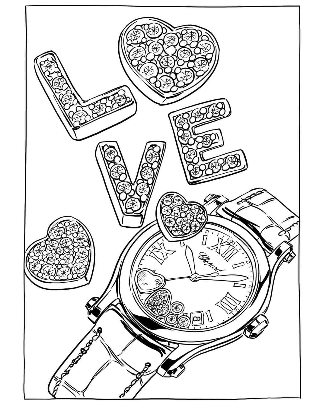ショパールさんのインスタグラム写真 - (ショパールInstagram)「Time to colour in your life. Happy Hearts jewellery with its dancing diamonds and delicate designs is the perfect way to insuflate life and joie de vivre. #StayHappy   Do your own colourings of the iconic Happy Hearts jewellery sketches (link in bio)」1月5日 0時21分 - chopard