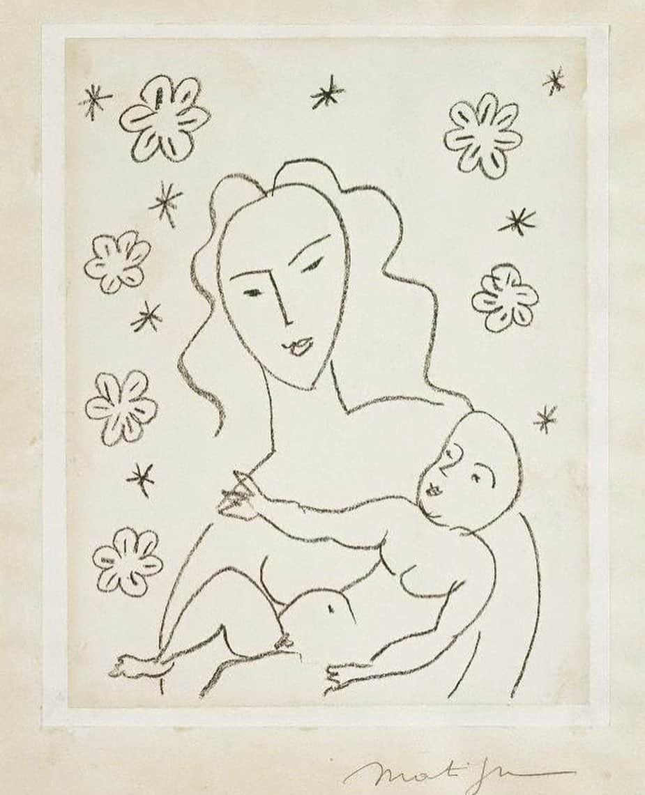 カロリーナ・イングマンのインスタグラム：「Virgin and child, Henri Matisse. 🐚」