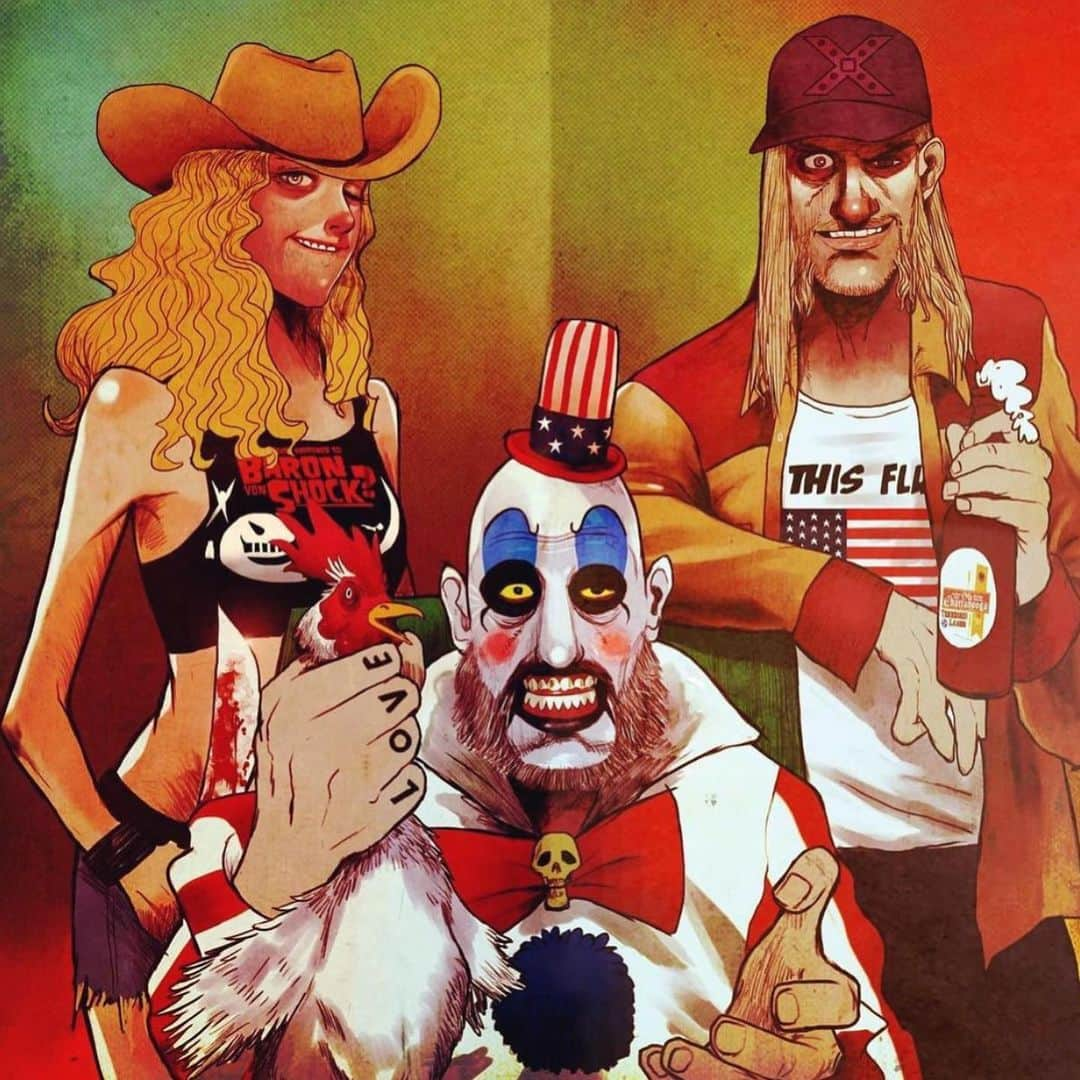 ロブ・ゾンビさんのインスタグラム写真 - (ロブ・ゾンビInstagram)「Wicked art by @peppyohare . #robzombie #sherimoonzombie #billmoseley #richardbrake #sidhaig #thedevilsrejects #3fromhell #houseof1000corpses」1月5日 1時18分 - robzombieofficial