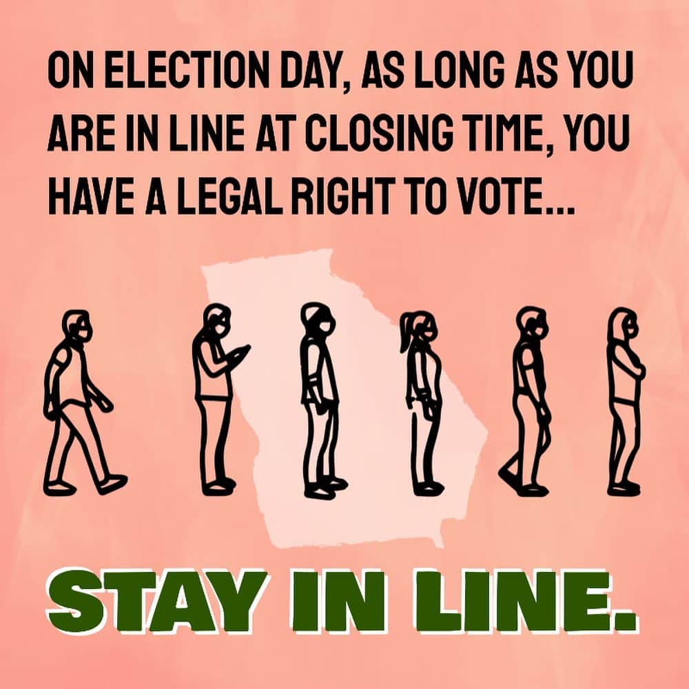 アイシャ・タイラーのインスタグラム：「Georgia, America needs you! When you vote tomorrow, if you have questions OR need to report any issue or problem at the polls, call 866-Our-Vote #electionprotection #GAVotes  You’re a peach! Stay in line. Every vote matters! 🍑🇺🇸🗳」