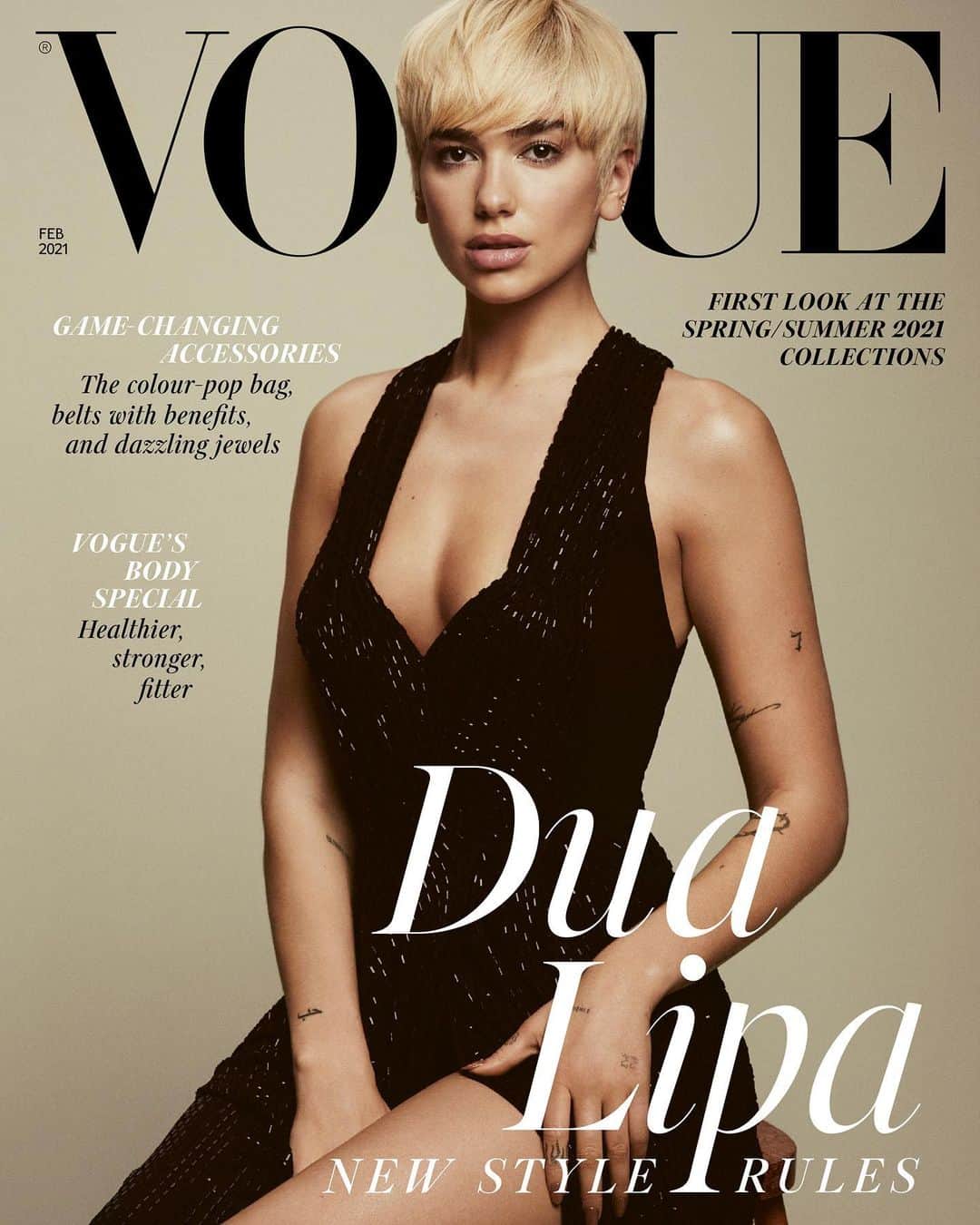 British Vogueさんのインスタグラム写真 - (British VogueInstagram)「Presenting @DuaLipa as the February 2021 issue cover star. With her second #BritishVogue cover in as many years, the record-breaking mogul is redefining the way the music industry views women. One of 2020's rare winners, Dua’s sophomore record #FutureNostalgia became the most-streamed album by a British woman in a single day. See the full transformative fashion story in the new issue, on newsstands and available for digital download Friday 8 January. And click the link in bio to read the interview with @Yomi.Adegoke in full.   #DuaLipa wears a @GiorgioArmani dress, photographed by @EmmaSummerton and styled by @KPhelan123, with hair by @ShonJu, make-up by @LisaEldridgeMakeUp, nails by @NailsByMH and set design by @EmmaRoachStudio.」1月5日 1時59分 - britishvogue