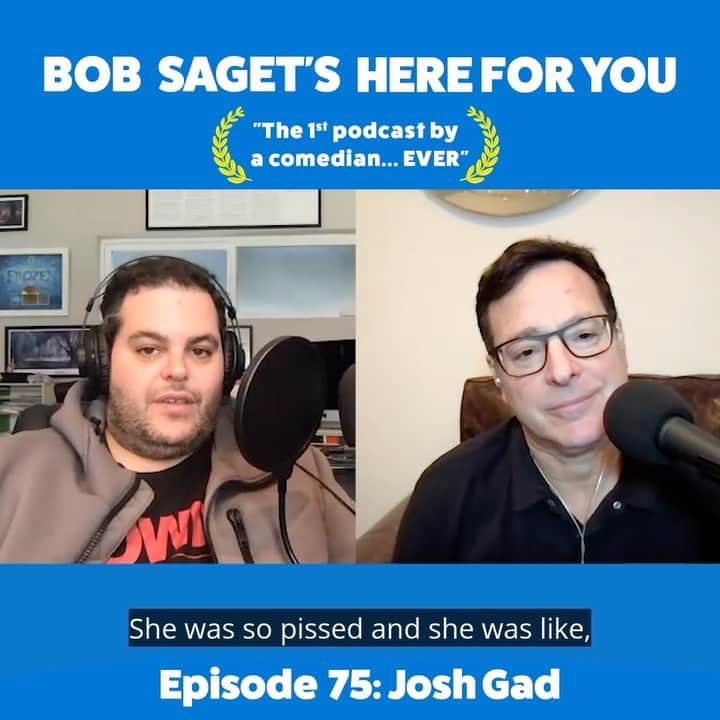 ボブ・サゲットのインスタグラム：「LOVE Today’s New Episode with the inspiring and incredibly talented @joshgad - Titled: “Josh Gad and Bob Discuss Chasing Your Dreams, Failure Before Success, and the Happiness Good Work Brings.” SUBSCRIBE & LISTEN at:  apple.co/bobsaget  @ApplePodcasts @itunes @applemusic @studio71us @studio71uk @studio71it @studio71fr #comedypodcast」