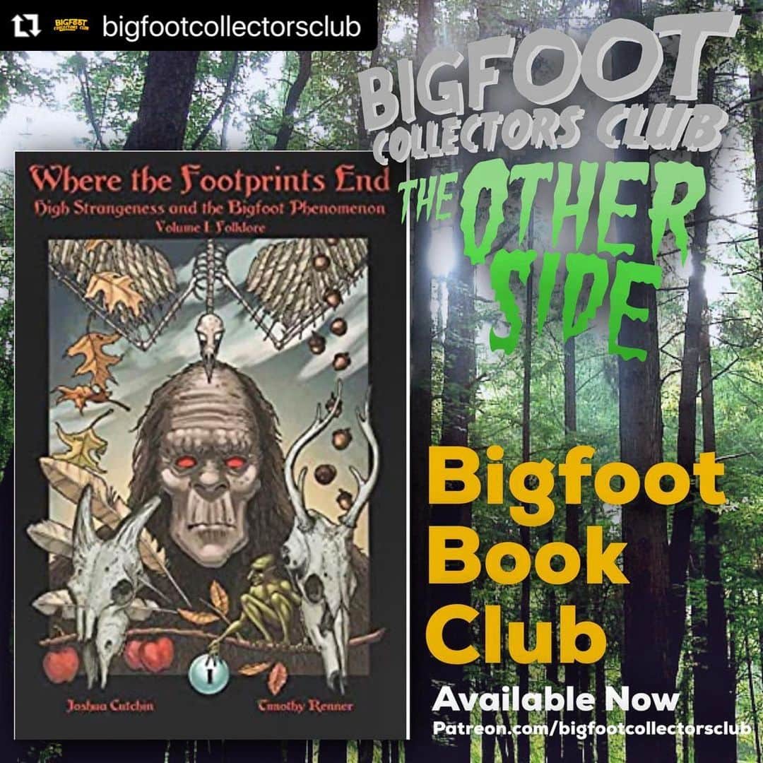 のインスタグラム：「If you’re a fan of the Bigfoot Collectors Club Podcast then do yourself a favor and join us on our Patreon ...”The Other Side” where you will get over 150 bonus episodes for the price of a monthly coffee ☕️ including our much talked about Movie 🎥 & Book 📚 Clubs, plus way more Riley! It really is an extension of the show in an alternate dimension. Join us today and get in on the discussion. I’ve put the link in my bio so just click away, and we’ll see you on... The Other Side! 👹 . Available now on BCC: The Other Side: We get weird with Bigfoot while discussing  Joshua Cutchin and Timothy Renner’s book, WHERE THE FOOTPRINTS END: HIGH STRANGENESS AND THE BIGFOOT PHENOMENA VOL. 1: FOLKLORE. It’s an episode almost as long as the book’s title! Plus: the Bigfoot Bois are becoming VR Bois...?! (Link in Bio)  #Repost @bigfootcollectorsclub with @make_repost ・・・」