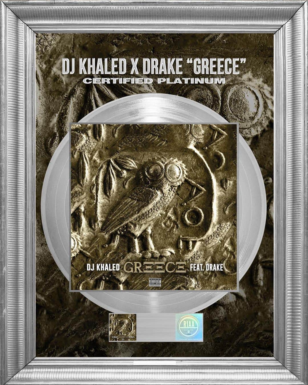 DJキャレドさんのインスタグラム写真 - (DJキャレドInstagram)「Happy MONDAY 🌞 #GREECE 🇬🇷 officially certified PLATINUM 💿 #DJKHALED FEAT @champagnepapi! 🦉🔑 Bless up @wethebestmusic #OVO @ozmusiqe on the beat   KHALED KHALED  #FANLUV IM SO GRATEFUL 🤲🏽 VERY GRATEFUL」1月5日 5時01分 - djkhaled