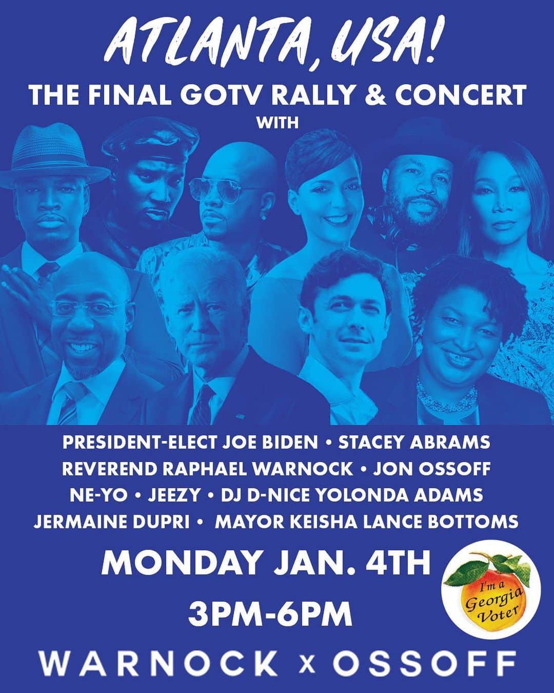 NE-YOのインスタグラム：「I'm going live on IG for our final rally.  Let's go GA!  We got this!  #VoteWarnock #VoteOssoff #VoteJan5」