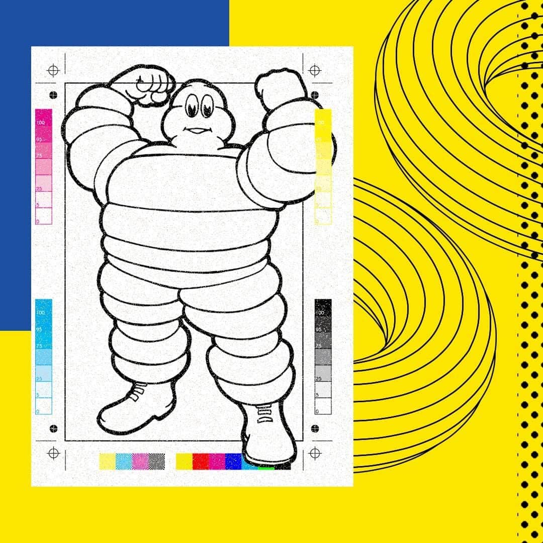 ミシュランのインスタグラム：「When we produced our first set of tires, we just had to dress the Michelin Man head-to-toe in them.」