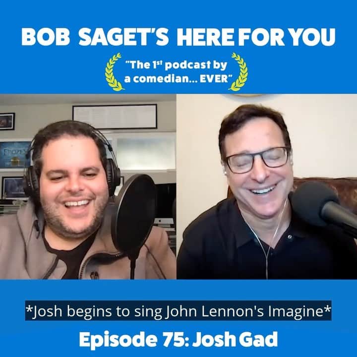 ボブ・サゲットのインスタグラム：「Another fun moment from Today’s New Episode with @joshgad -  Love Josh and this episode a lot.   Subscribe & Listen at:  apple.co/bobsaget   @ApplePodcasts @iTunes @applemusic @apple @Studio71US @Studio71UK @studio71it @studio71fr #comedypodcast」
