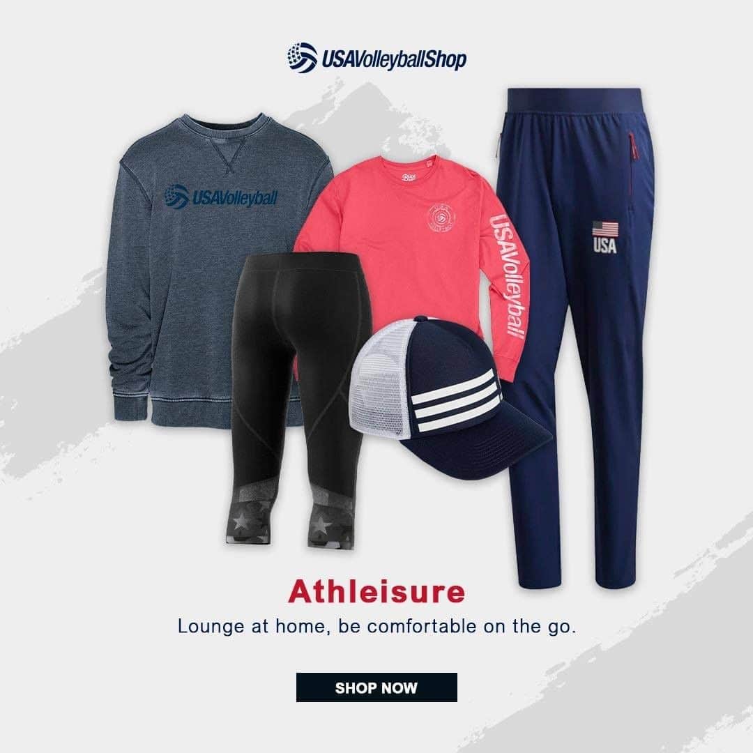 USA Volleyballさんのインスタグラム写真 - (USA VolleyballInstagram)「Stay comfortable at home 🏠 or on the go 🏃 with our athleisure gear!   Tap the graphic to shop our latest collection and more!」1月5日 9時36分 - usavolleyball