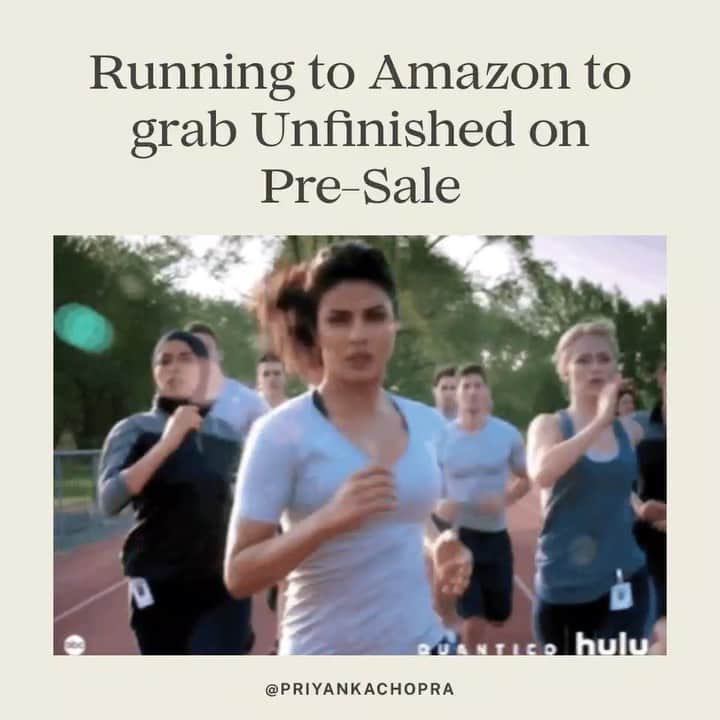 のインスタグラム：「Pre-ordering my memoir #Unfinished like... #RunDontWalk to the link in my bio to get yours! 🏃‍♀️🏃‍♂️  @penguinrandomhouse  @randomhouse  @prhaudio  @michaeljbooks  @penguinindia  @penguinukbooks」