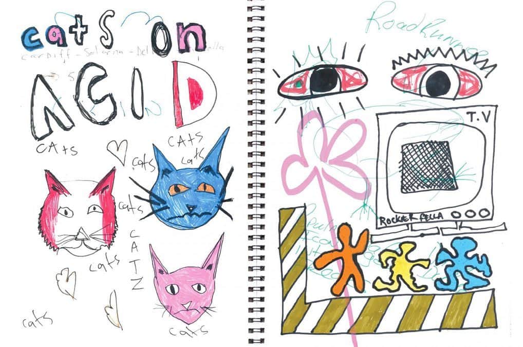 PORT of CALL Cafe&Store Tokyoのインスタグラム：「Afends-ACID CAT  常にクリエイティブだったJSも、最初のカプセルコレクションをまとめるのには長い時間を要した。満を時して公開されるこの『Cats on Acid』は、彼のペットに触発されている。 . @tobycregan 🌈 #vortexbandits #afends Check it out!!!! https://jamglejam.com/2020/12/25/afends-12/」