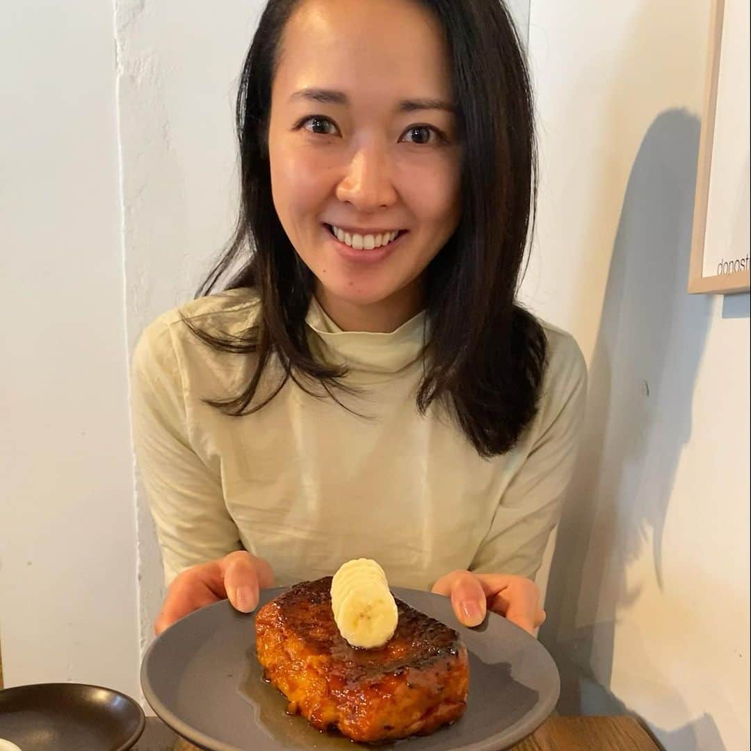 徳重杏奈のインスタグラム：「🍞﻿ ふふふ🤍﻿ ﻿ ﻿ #フレンチトースト #tasyard﻿ #今週まで休みをとっているフレンチトースト好きな夫と #名古屋 #アナウンサー #徳重杏奈﻿」