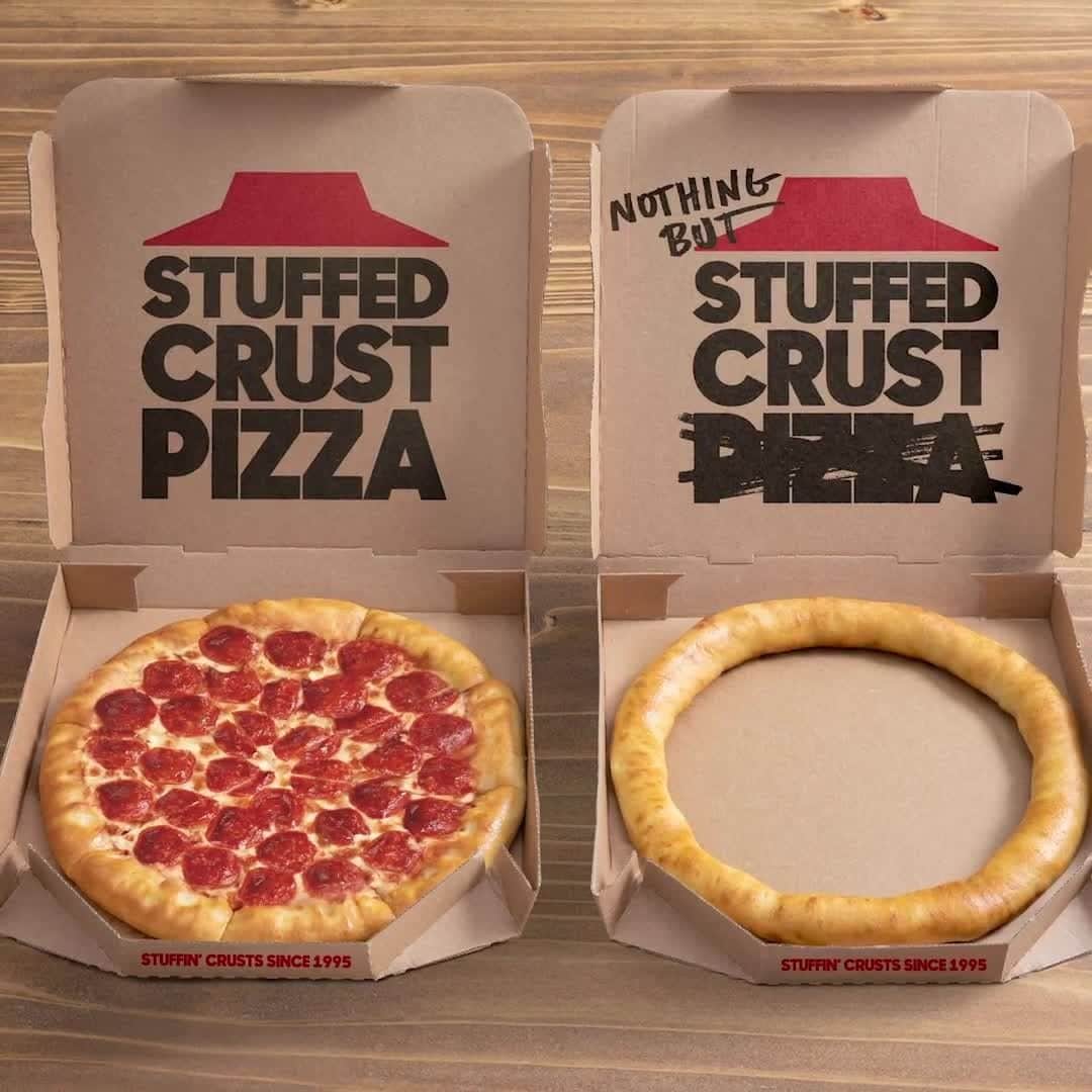 Pizza Hutのインスタグラム：「Crust so good, it doesn’t need pizza. Try #NothingButStuffedCrust for a limited time at select LA/DFW locations. Limited availability while supplies last!」