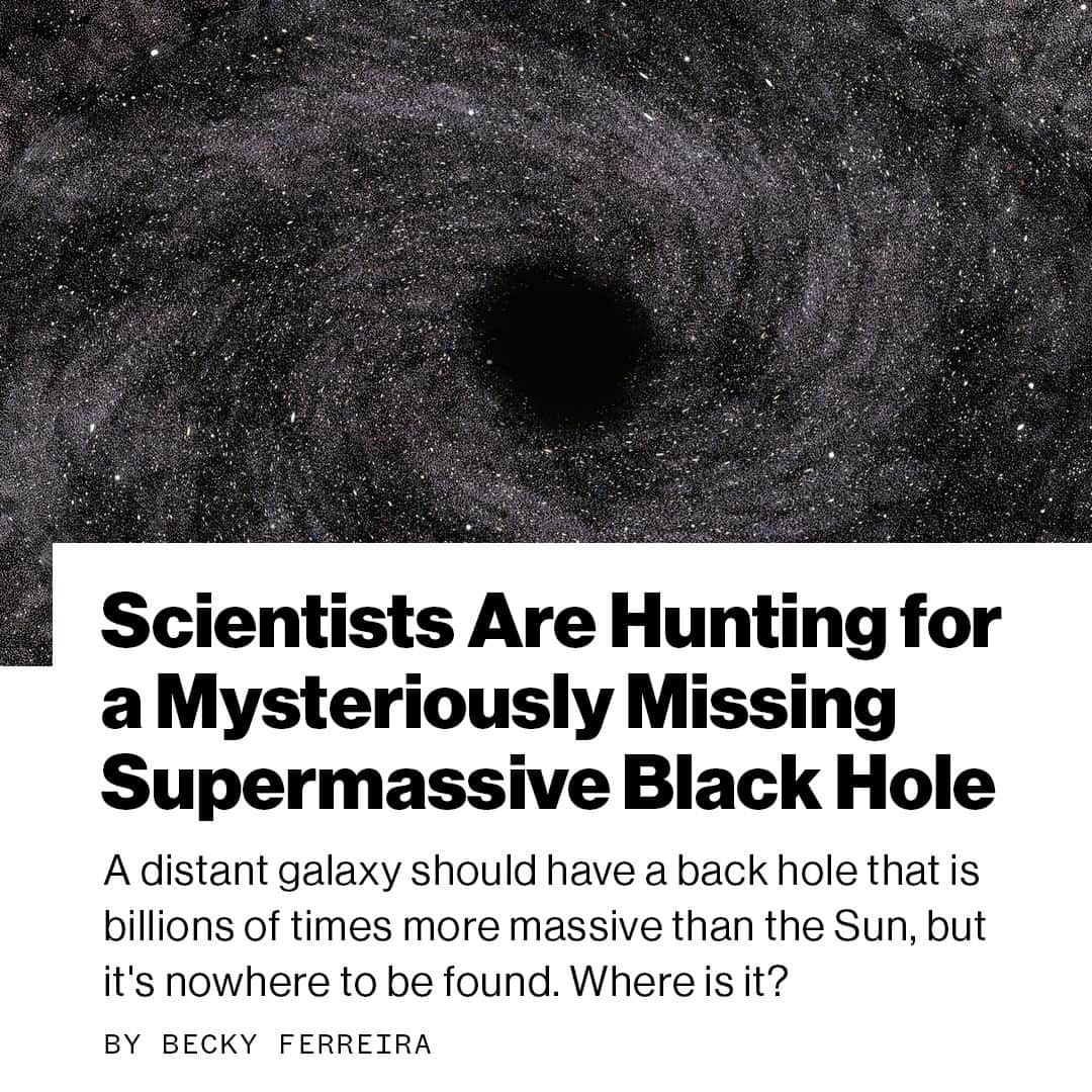 VICEさんのインスタグラム写真 - (VICEInstagram)「Have you seen this missing black hole?⁠ ⁠ Supermassive black holes, which lurk at the centers of most galaxies including the Milky Way, can be spotted by their gravitational effects and the brilliant radiation of ill-fated stars and gas that they consume.⁠ ⁠ But a distant galaxy called A2261-BCG, located 2.6 billion light years away, lacks clear signs of a black hole, even though it should contain a real whopper with a mass between three and 100 billion Suns.⁠ ⁠ The mystery of the missing black hole inside A2261-BCG persists even after a dedicated search effort with the powerful Chandra X-ray Observatory, according to a forthcoming study. In addition to looking for the object at the center of the galaxy, scientists investigated the possibility that it was forcefully ejected from the galactic core, which would make it a never-before-seen “recoiling black hole.”⁠ ⁠ 🔗 Read more at the link in bio. ⁠ 📷: Aaron Horowitz via Getty⁠」1月6日 1時12分 - vice