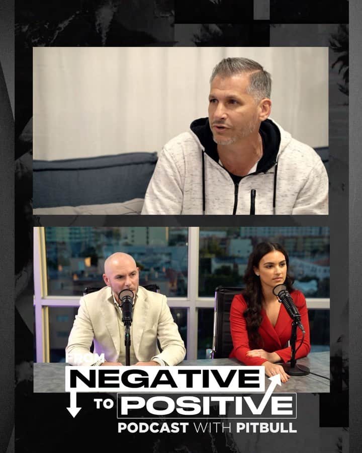 ピットブルのインスタグラム：「Be sure to check out new episode on ‘From Negative to Positive” podcast with the man behind some of best music videos, @gilgreen, on @applepodcasts, @podcastone, @spotify, and @amazonmusic now. Dale! #podcast #fromnegativetopositive 👂🏼mr305.ffm.to/podcast」