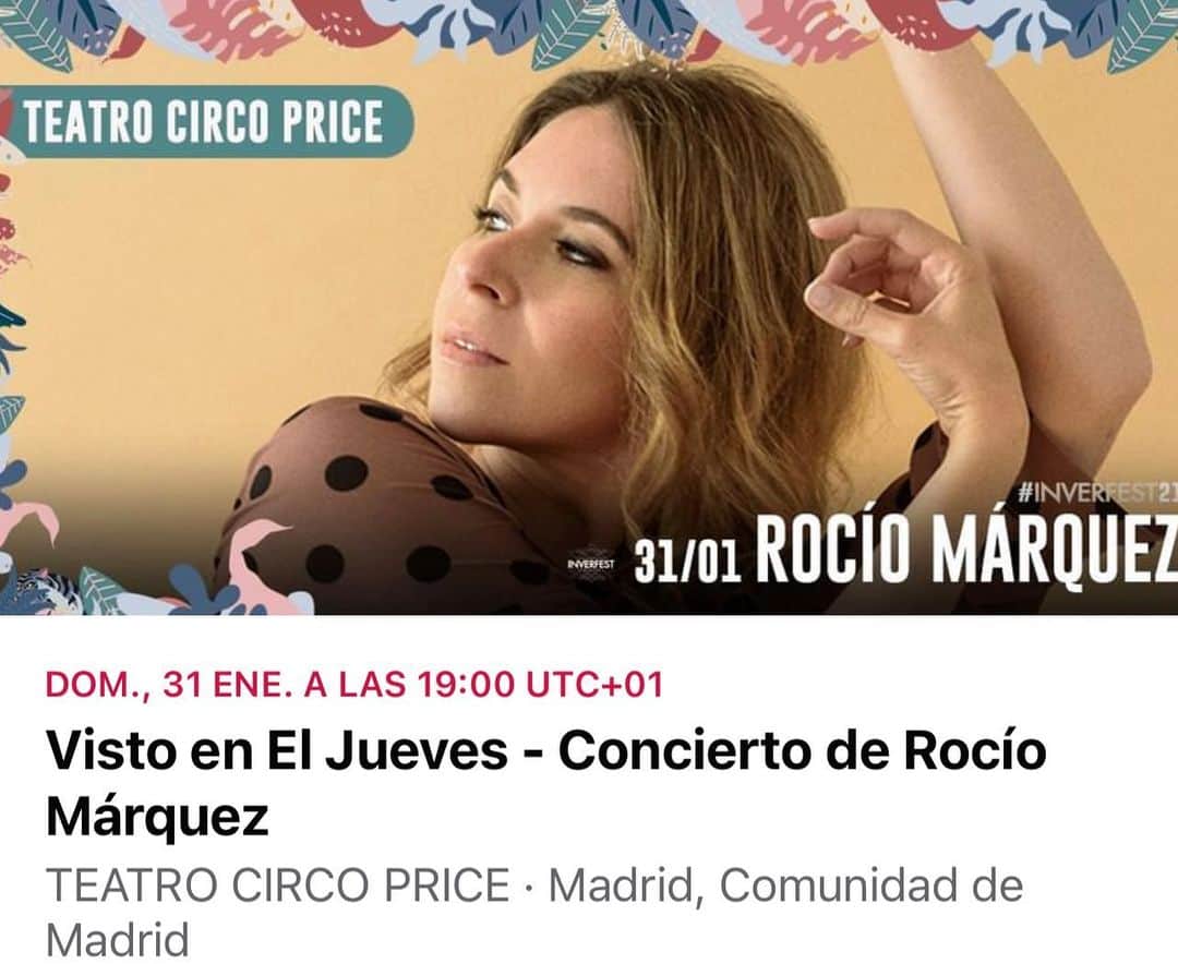 DeFlamenco.comのインスタグラム：「ROCÍO MÁRQUEZ – Inverfest 31 DE ENERO – TEATRO CIRCO PRICE – 19:00h  Hay que ir pensando en planificar 2021, esto acaba de empezar.   https://www.deflamenco.com/agenda-flamenco/rocio-marquez-inverfest  @inverfest @rociomarquezoficial @circoprice   #flamenco #flamencomadrid #deflamenco #price #música #madrid #madridflamenco」