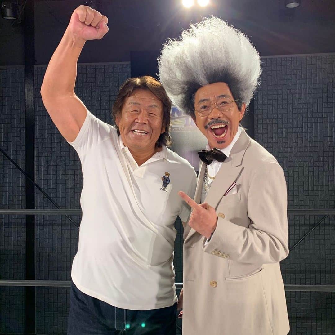 長州力のインスタグラム：「木梨さんもお疲れ様でした！ いつもお気遣いに感謝してますよ！  長州力🍙」
