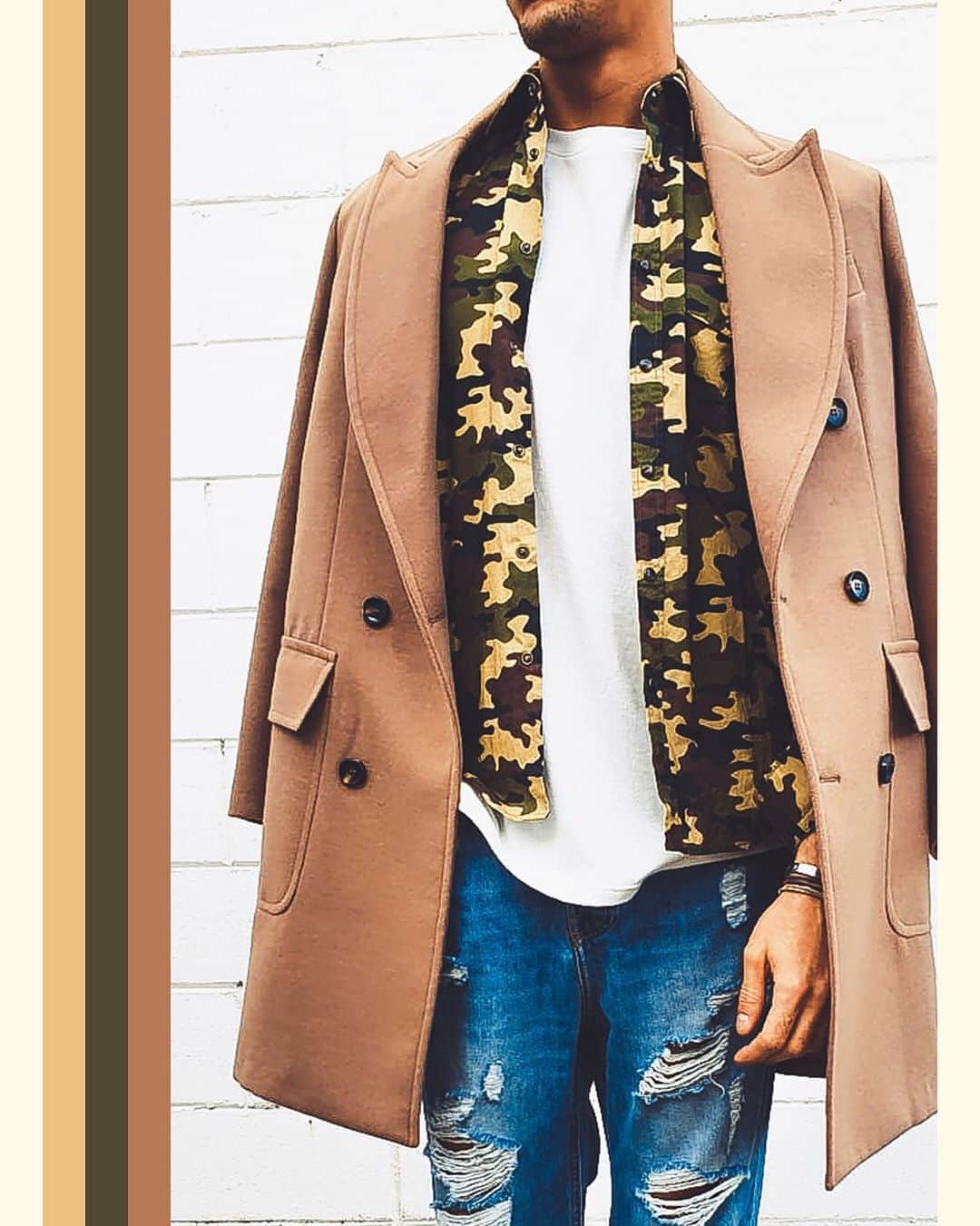 ザゴンマンのインスタグラム：「🟡 Un martedì sereno, con un outfit audace, per chi non ama le mezze misure 😉 . . . . . #xagonman #palette #vintage #thuesday #yellow #capodanno #January #camo #beyourself #italy #bologna #2021」