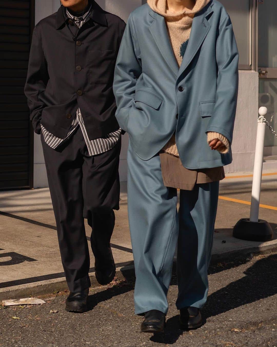 Ryoさんのインスタグラム写真 - (RyoInstagram)「ㅤㅤㅤㅤㅤㅤㅤㅤㅤㅤㅤㅤㅤ Twin styling🚶‍♂️🚶‍♂️ @plus81.official  ㅤㅤㅤㅤㅤㅤㅤㅤㅤㅤㅤㅤㅤ @ryo__takashima jacket:#studionicholson shirt:#studionicholson pants:#studionicholson shoes:#jilsander ㅤㅤㅤㅤㅤㅤㅤㅤㅤㅤㅤㅤㅤ @teshima0331 jacket:#rakines for @plus81.official  hoodie:#trunkproject pants:#rakines for @plus81.official  ㅤㅤㅤㅤㅤㅤㅤㅤㅤㅤㅤㅤㅤ」1月5日 21時34分 - ryo__takashima