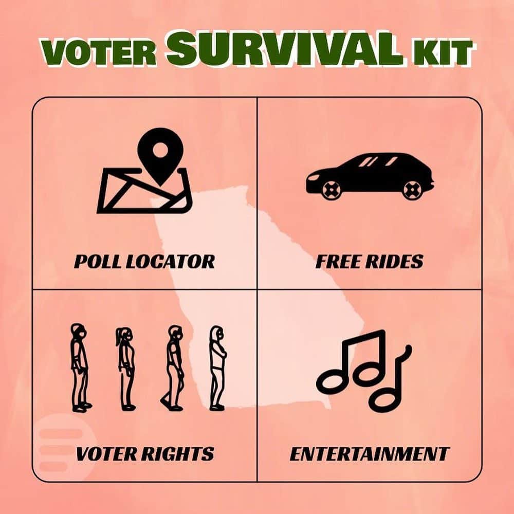 アイシャ・タイラーのインスタグラム：「HEY GEORGIA - If you're heading to the polls today—swipe left for some tips! #EveryVoteCounts #GAVotes  Check out: go2vote.org/GA for more link in my stories」